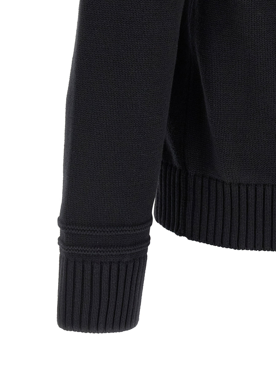 Gucci Intarsia Knit Sweater Black Cotton Wool Blend