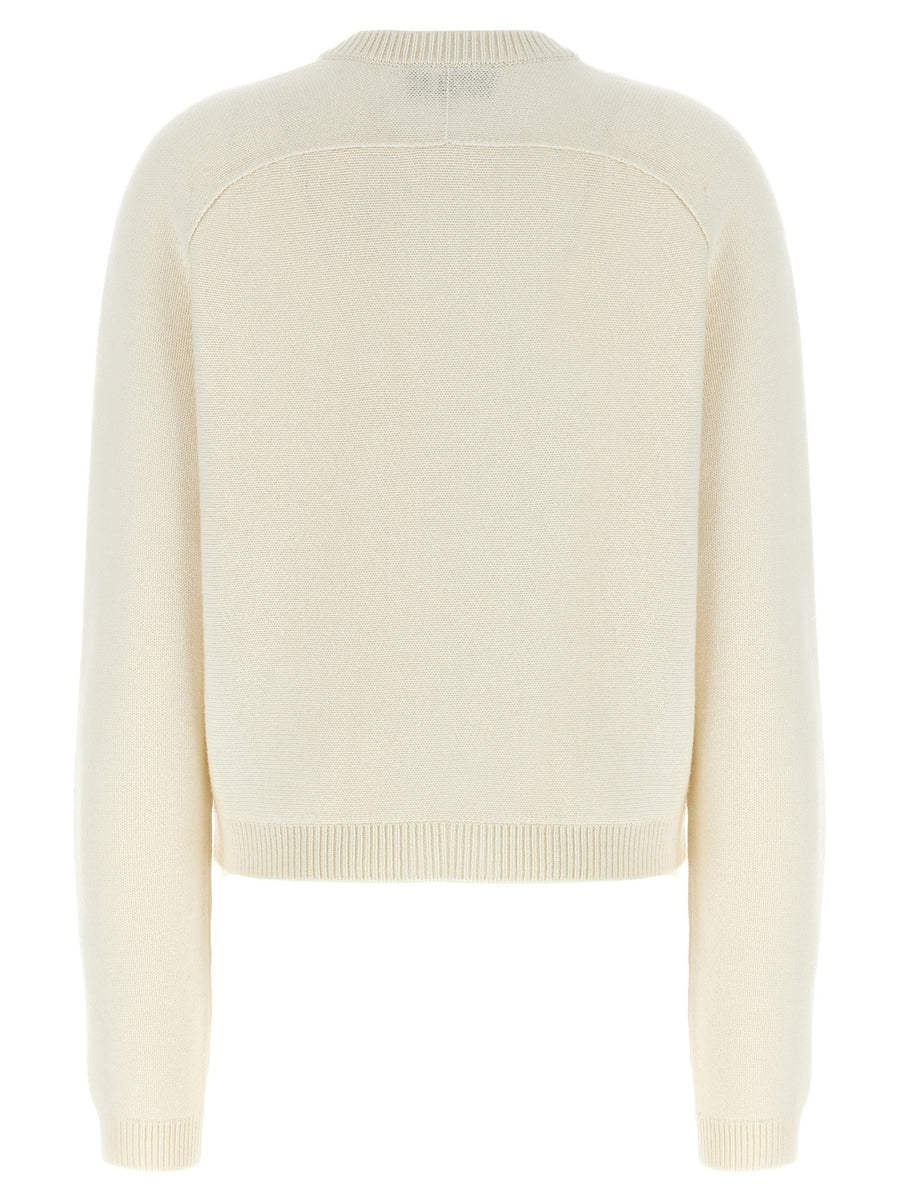 Gucci Morsetto Cardigan In White Wool Cashmere Blend With Front Button Closure