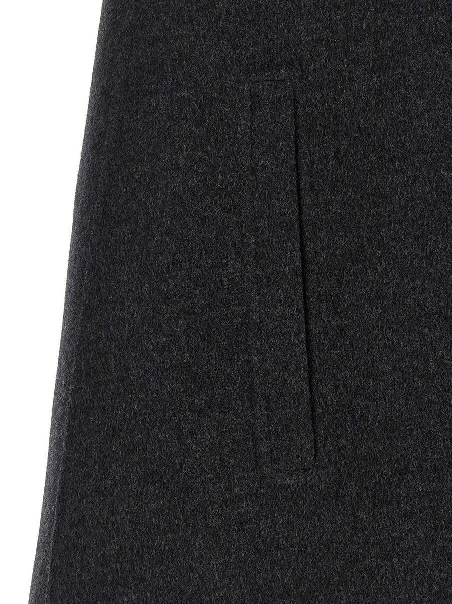 Gucci Morsetto Gray Wool Silk Cape Interlocking Closure