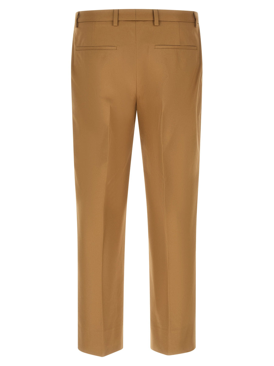 Gucci Beige 100 Cotton Web Loop Trousers For Women With Stretch Pleat