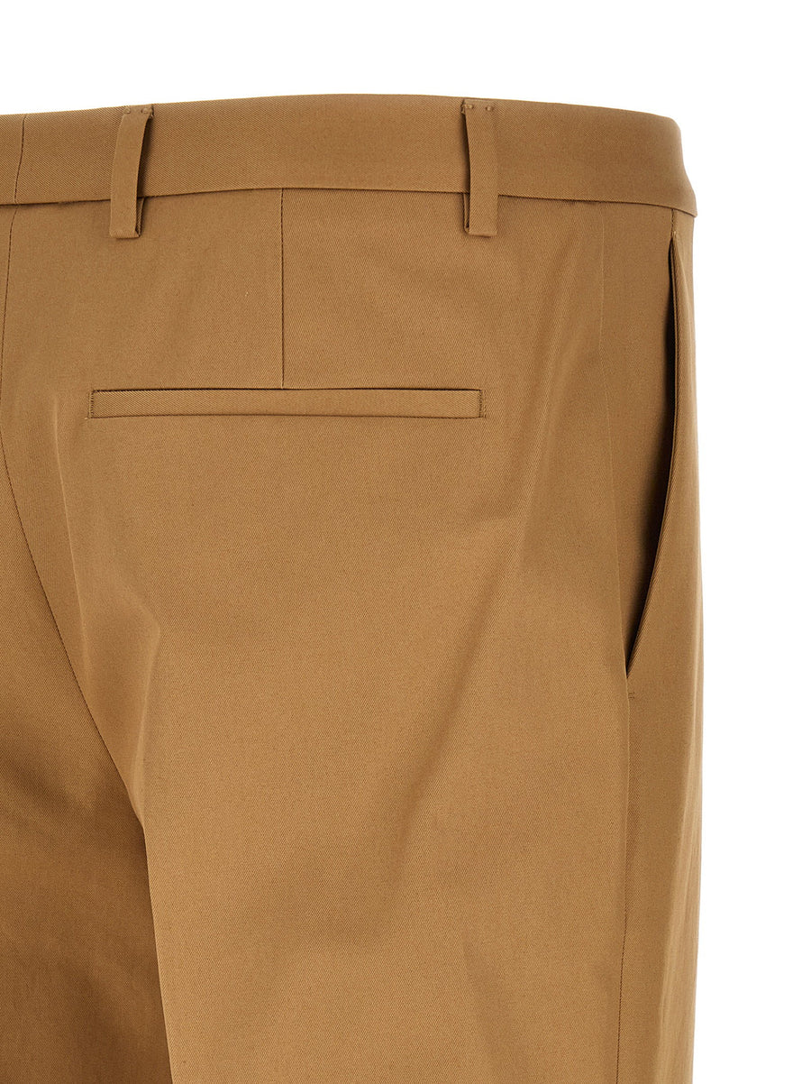 Gucci Beige 100 Cotton Web Loop Trousers For Women With Stretch Pleat