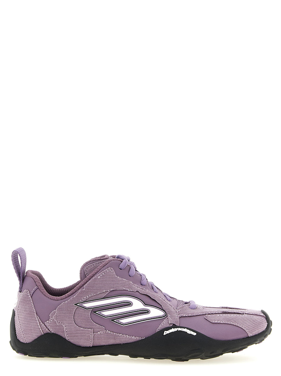 Balenciaga Monday Ultra Sneakers For Women Purple Textured Cotton Polyester Blend With Used Effect