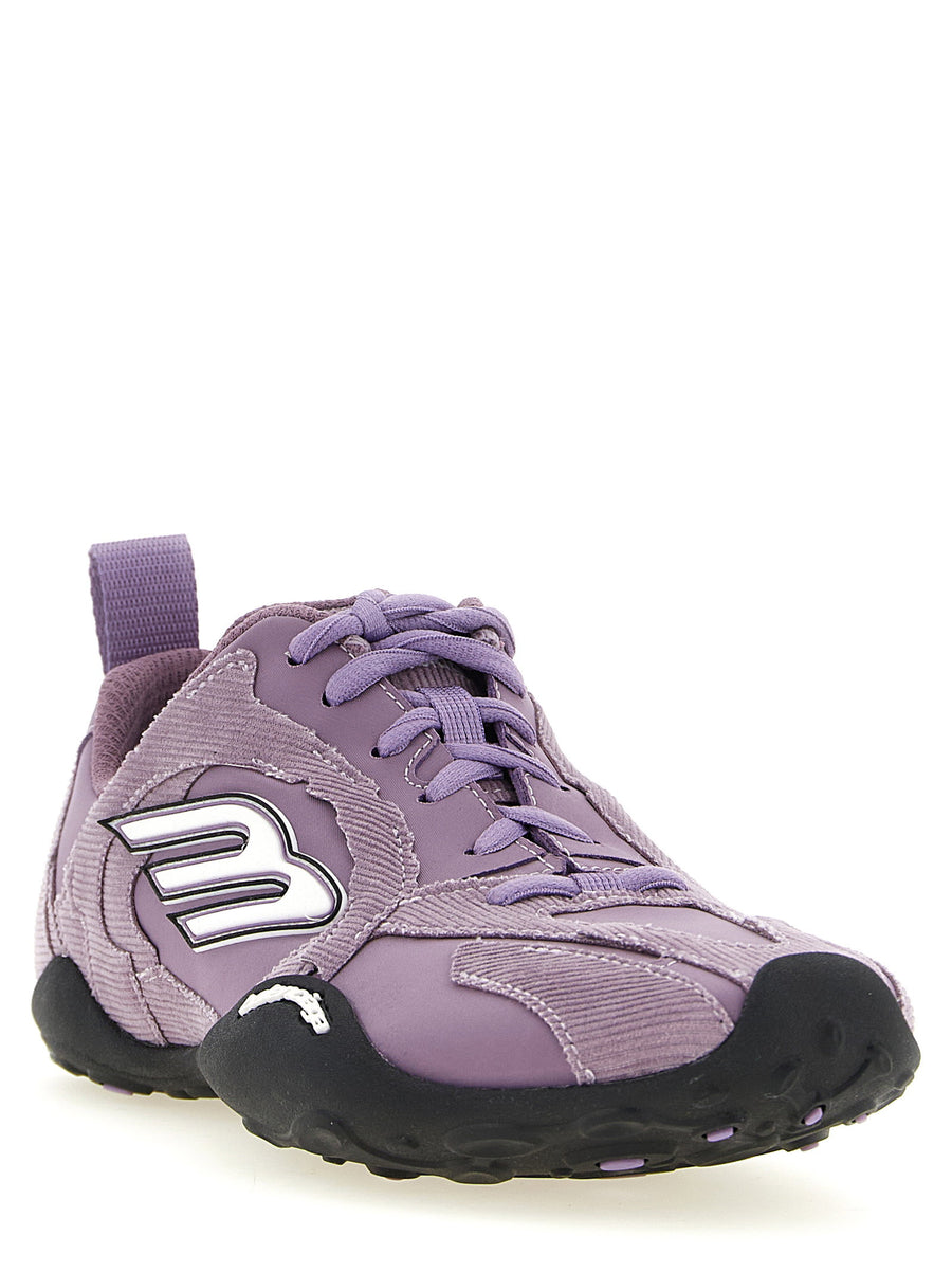 Balenciaga Monday Ultra Sneakers For Women Purple Textured Cotton Polyester Blend With Used Effect