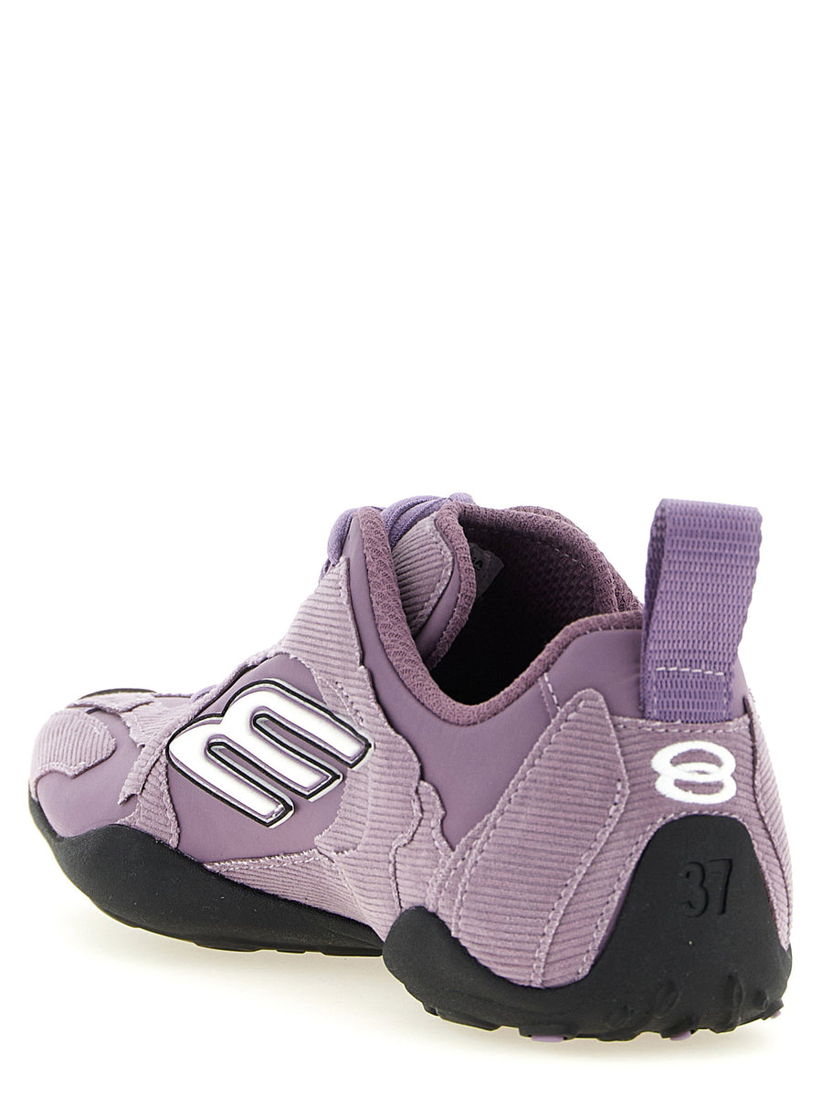 Balenciaga Monday Ultra Sneakers For Women Purple Textured Cotton Polyester Blend With Used Effect