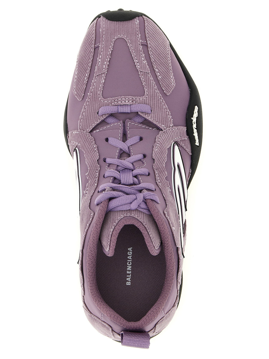 Balenciaga Monday Ultra Sneakers For Women Purple Textured Cotton Polyester Blend With Used Effect