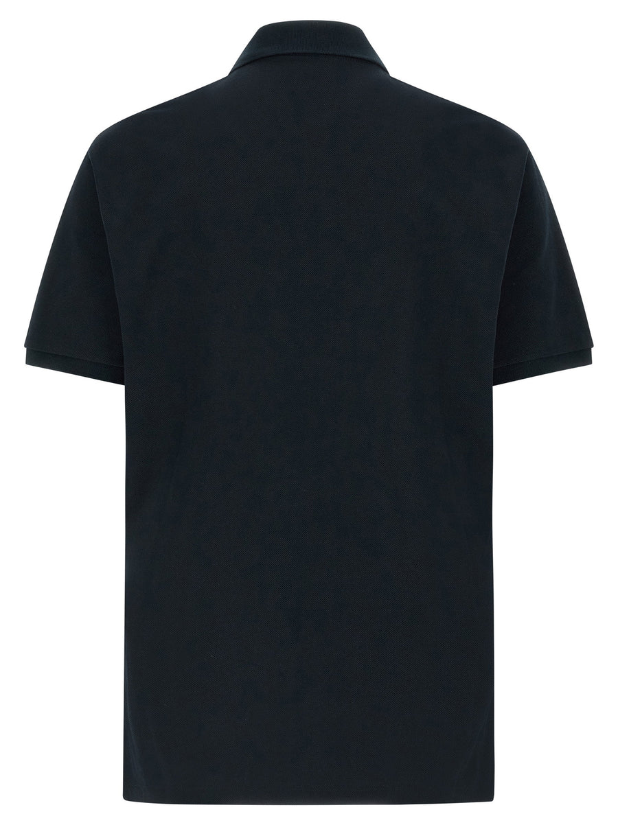 Gucci Morsetto Embroidered Polo Shirt Blue Stretch Cotton Pique