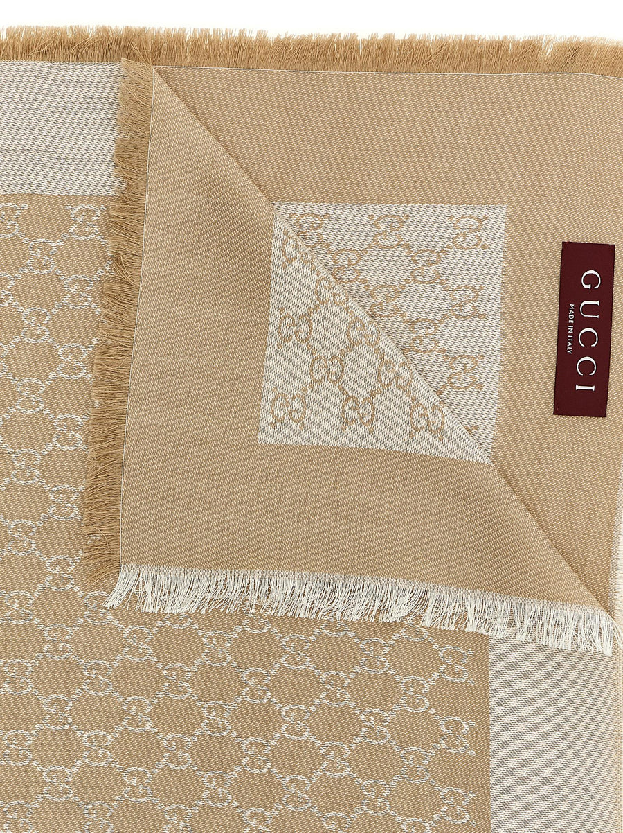 Gucci Wool And Silk Shawl Gg