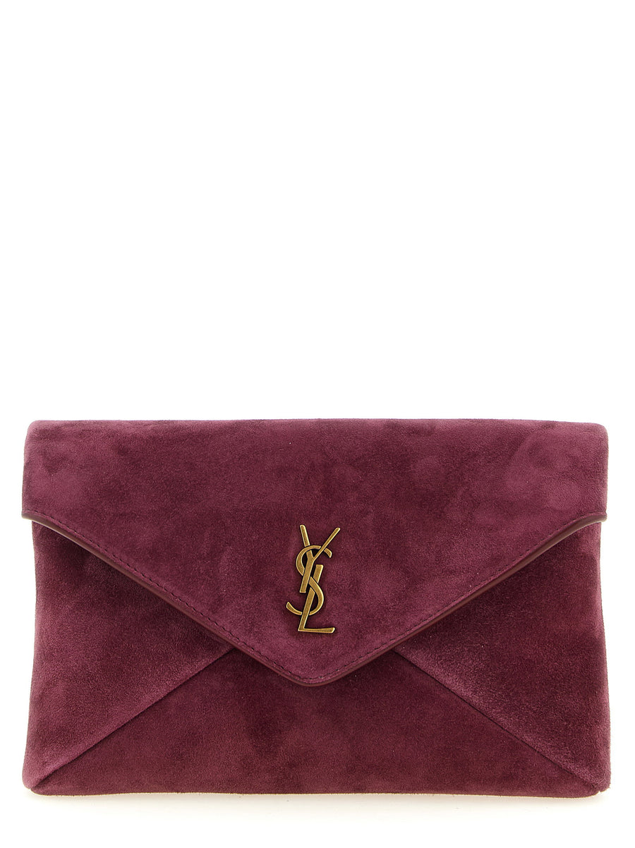 Saint Laurent Bordeaux Envelope Mini Crossbody Bag Calfskin Leather