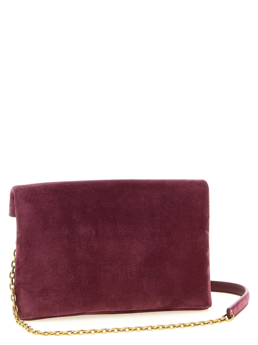 Saint Laurent Bordeaux Envelope Mini Crossbody Bag Calfskin Leather