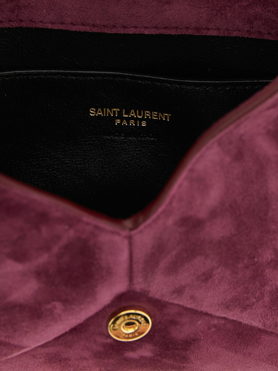 Saint Laurent Bordeaux Envelope Mini Crossbody Bag Calfskin Leather