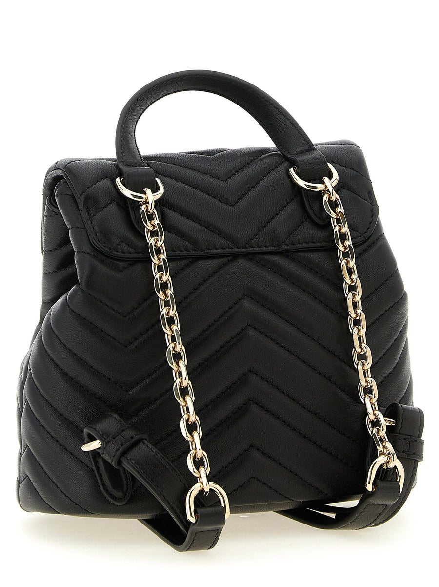 Gucci GG Marmont Mini Backpack Black Chevron Matelasse Lamb Leather for Women Luxury Everyday Use