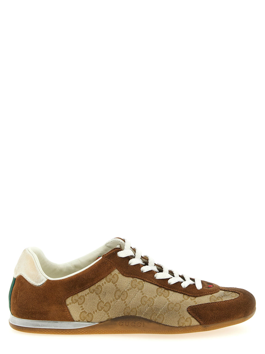 Gucci Shift Sneakers Brown Delave Suede GG Fabric Ultralight