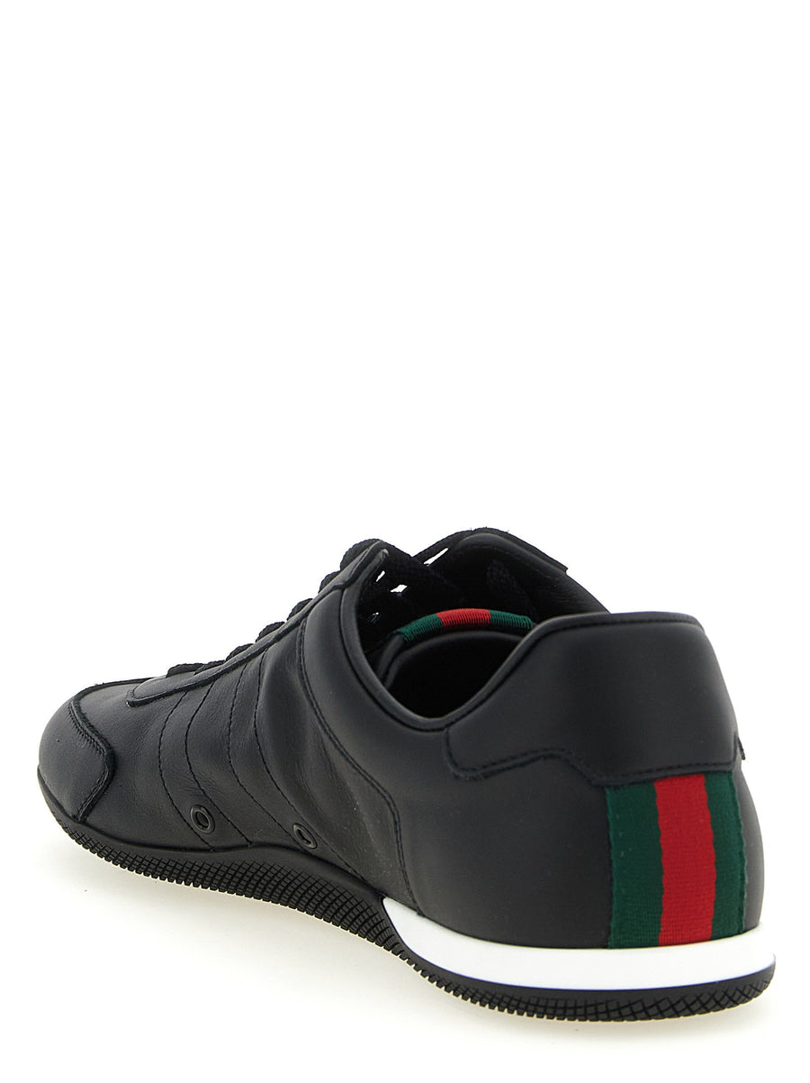 Gucci Shift Calfskin Leather Sneakers Black Ultralight Lace Up