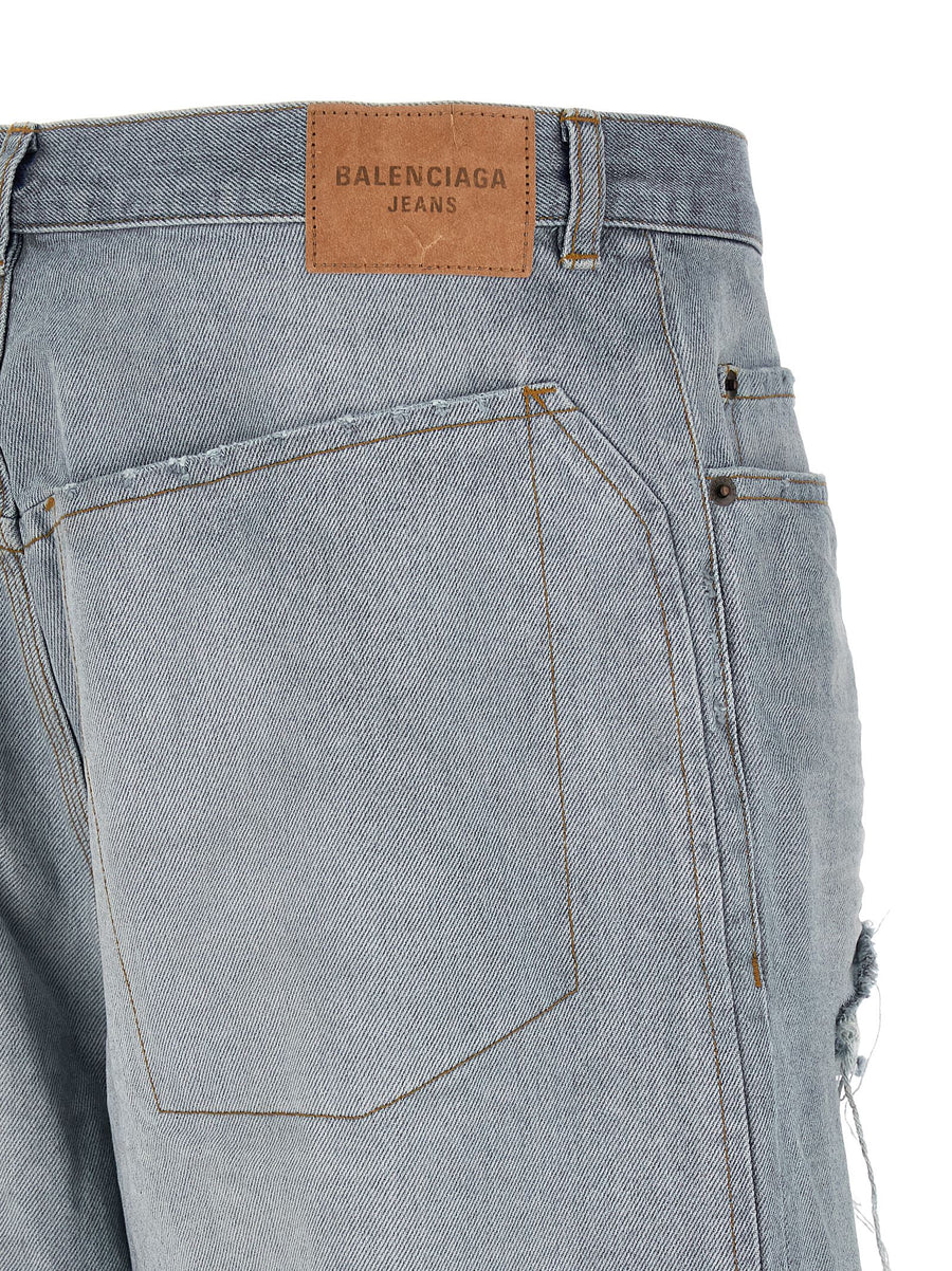 Balenciaga Minimal Baggy Jeans For Men Luxury Organic Cotton Denim With Wide Leg Comfort