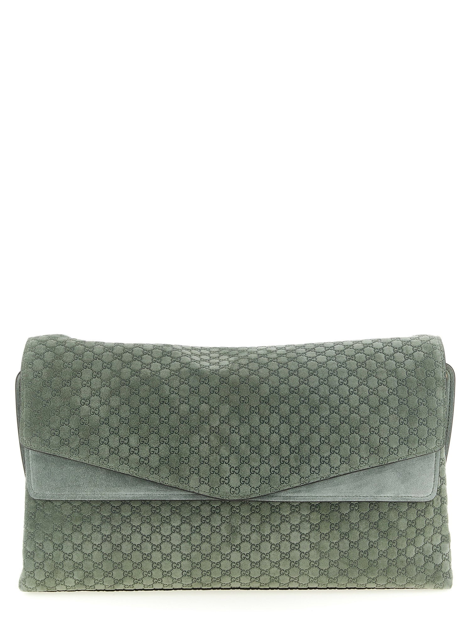 Gucci Gg Large Suede Shoulder Bag