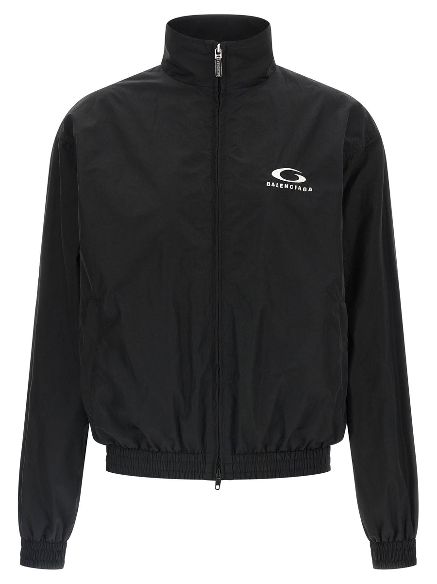 Balenciaga Black Tracksuit Bomber Jacket For Women Front Back Logo Embroidery