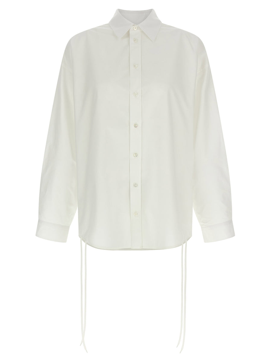 Balenciaga Luxury Lace Up Cotton Shirt For Women With Open Sides And Lace Tie Detail