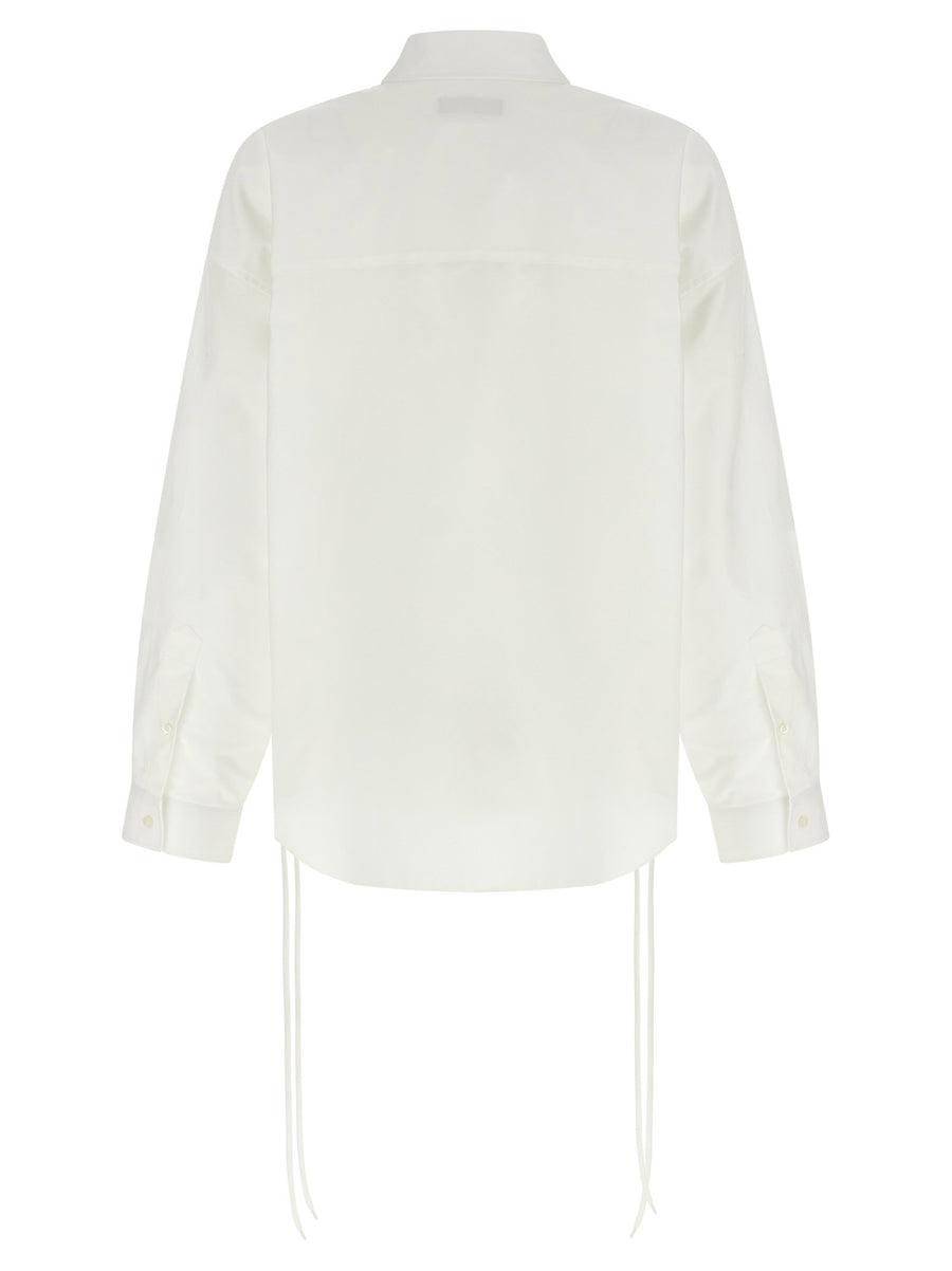 Balenciaga Luxury Lace Up Cotton Shirt For Women With Open Sides And Lace Tie Detail