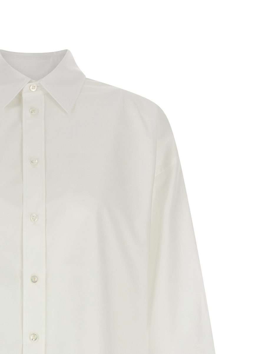 Balenciaga Luxury Lace Up Cotton Shirt For Women With Open Sides And Lace Tie Detail