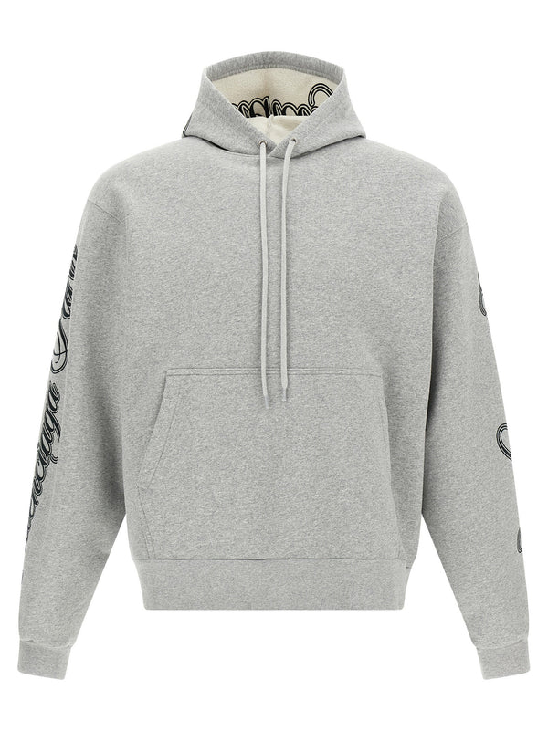 Balenciaga Cursive Embroidered Fleece Hoodie For Women With Dropped Shoulders And Kangaroo Pocket Luxury