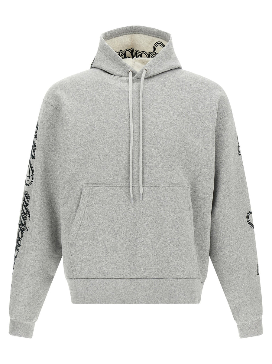 Balenciaga Cursive Embroidered Fleece Hoodie For Women With Dropped Shoulders And Kangaroo Pocket Luxury
