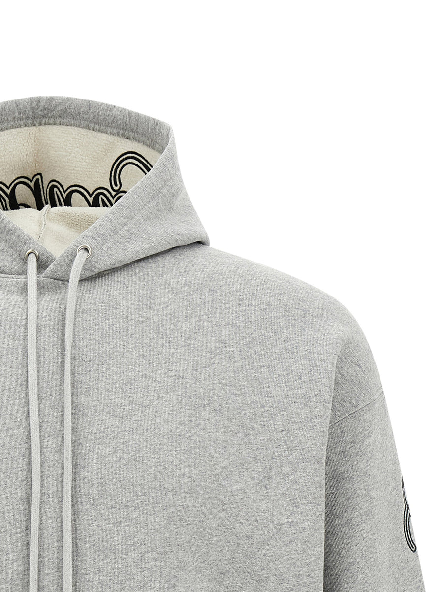 Balenciaga Cursive Embroidered Fleece Hoodie For Women With Dropped Shoulders And Kangaroo Pocket Luxury