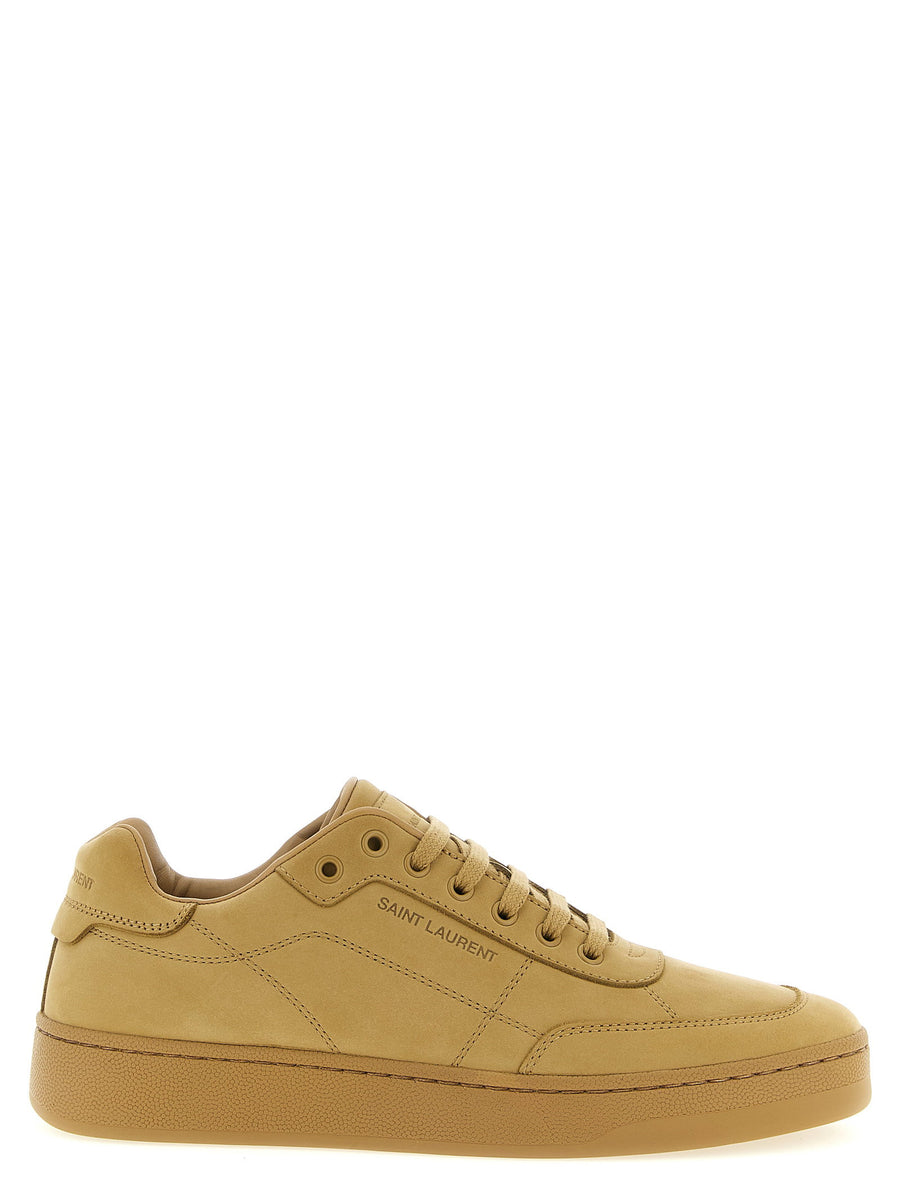 Saint Laurent SL61 Sneakers For Men Beige Nubuck Leather Embossed Logo Luxury Daily Shoes