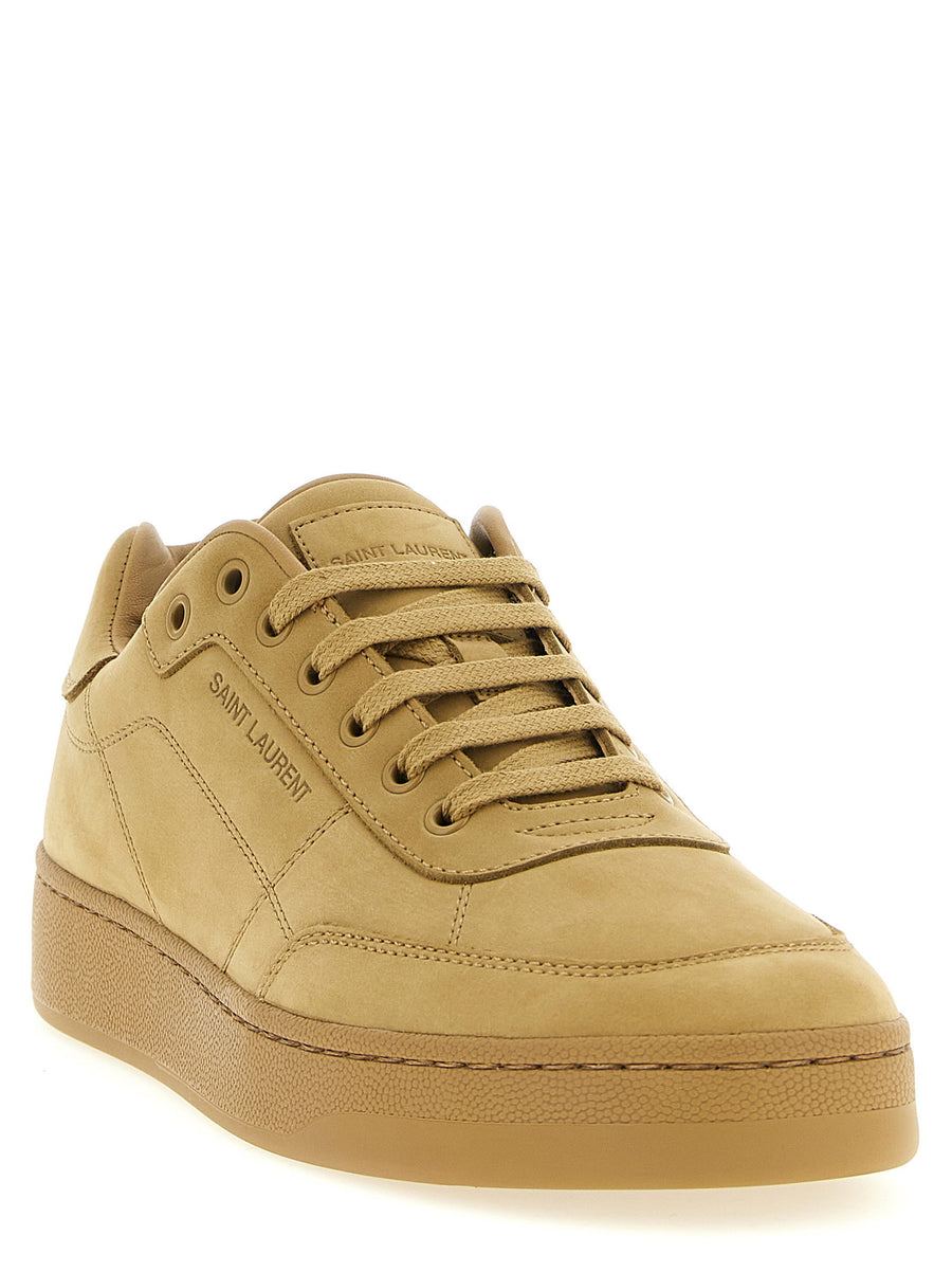 Saint Laurent SL61 Sneakers For Men Beige Nubuck Leather Embossed Logo Luxury Daily Shoes