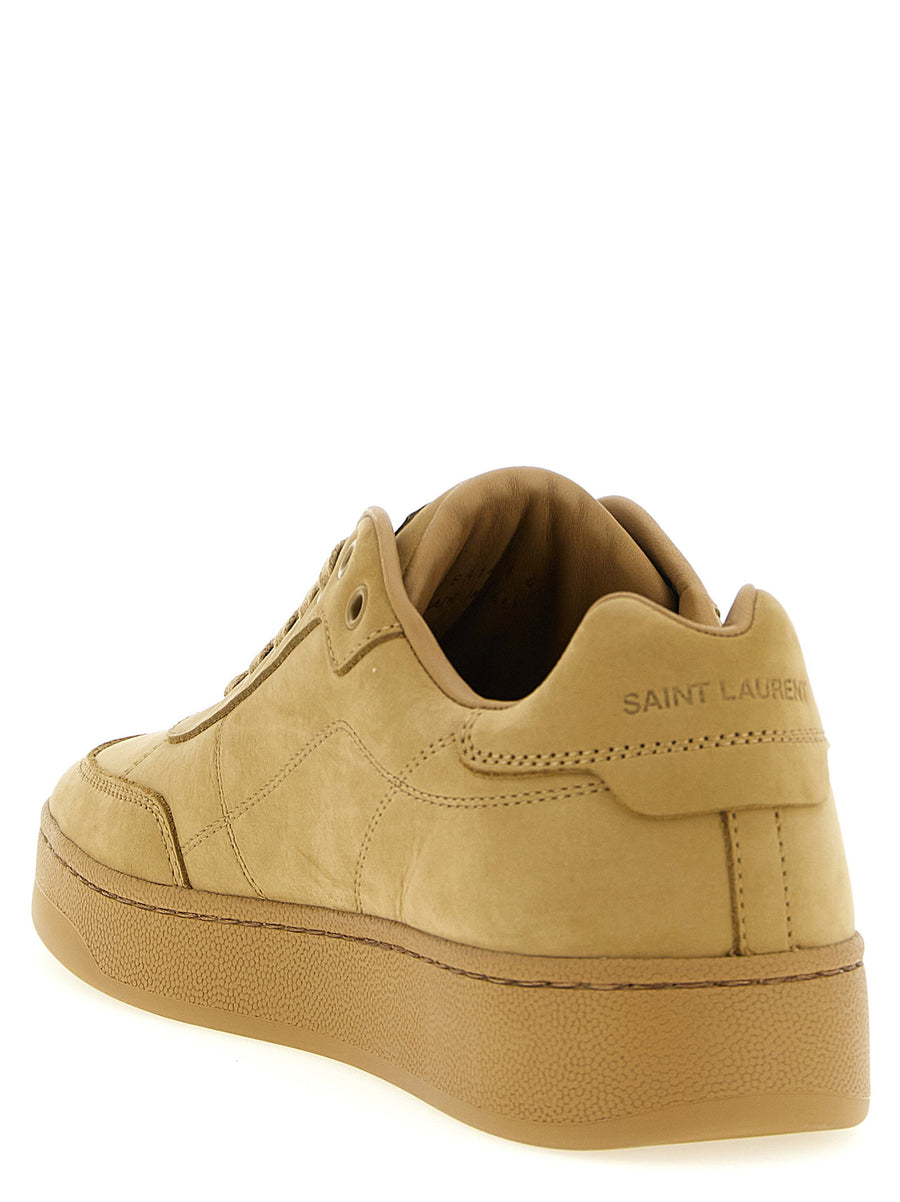 Saint Laurent SL61 Sneakers For Men Beige Nubuck Leather Embossed Logo Luxury Daily Shoes