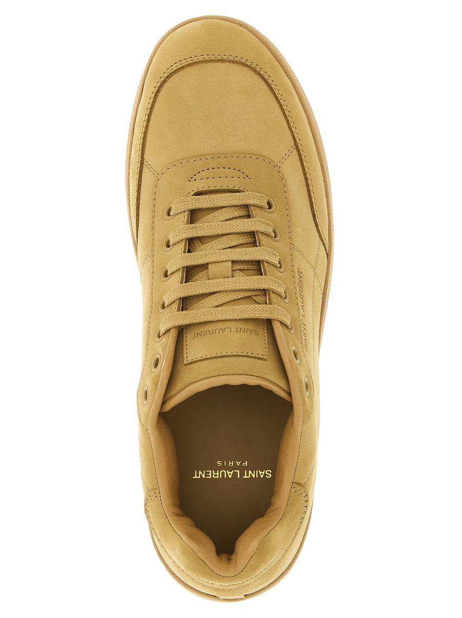 Saint Laurent SL61 Sneakers For Men Beige Nubuck Leather Embossed Logo Luxury Daily Shoes