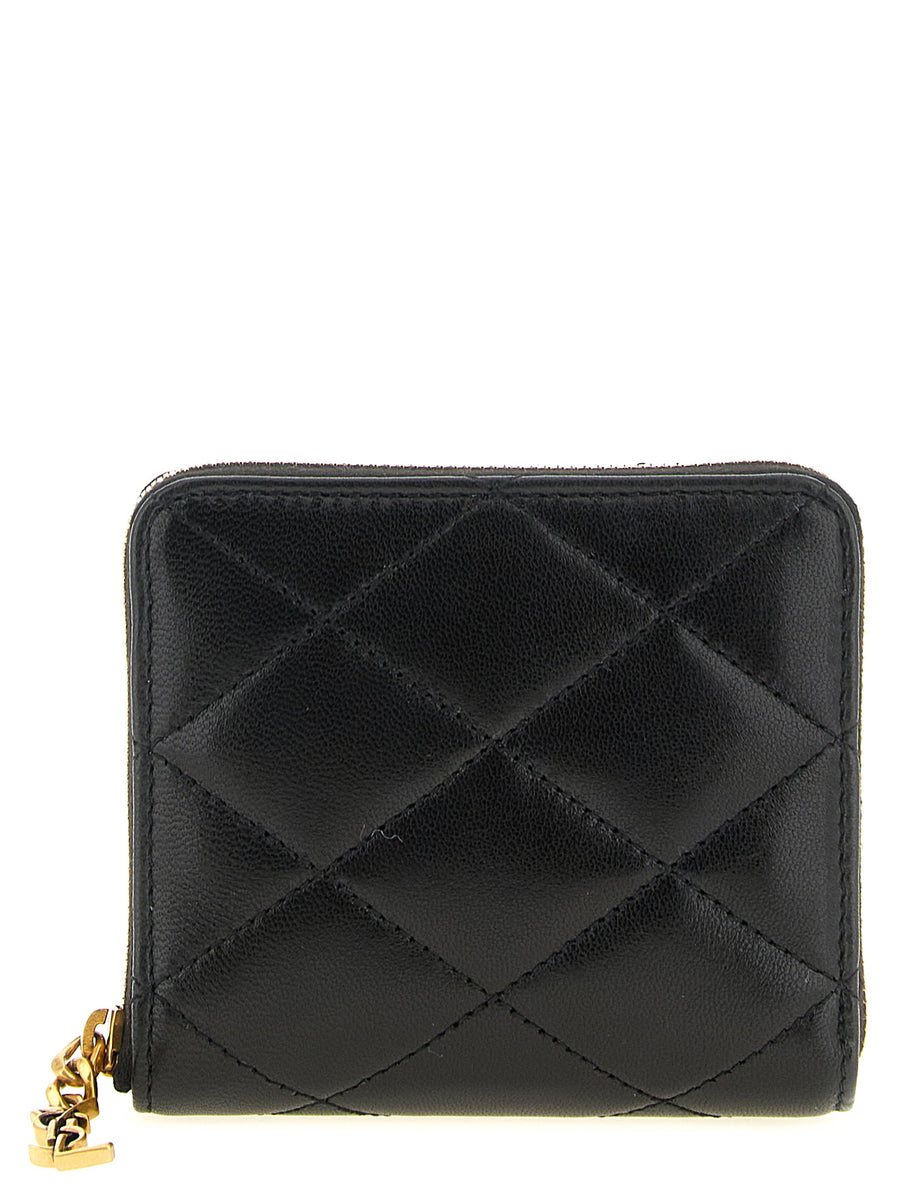 Saint Laurent Pegaso Wallet Luxury Leather Zip Closure With Quilted Check Stitching For Women