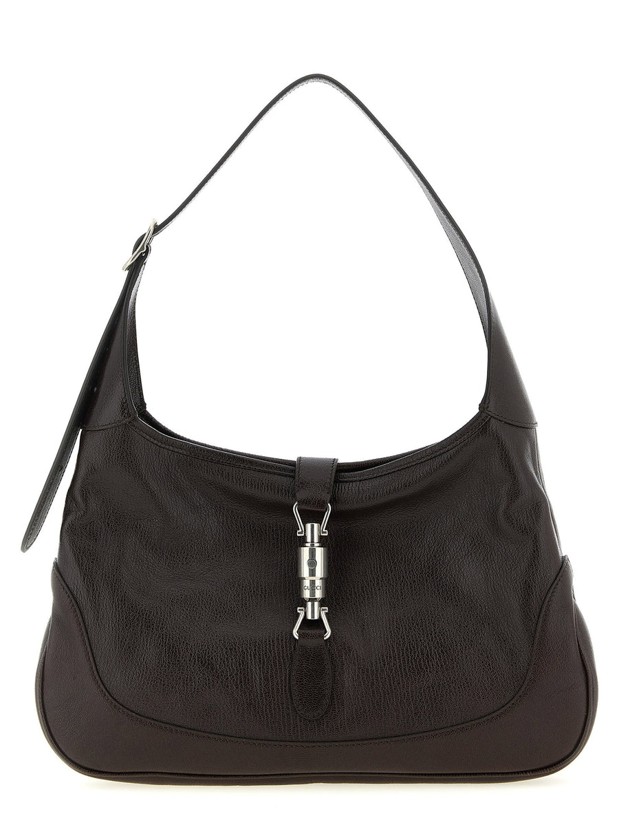 Gucci Jackie 1961 Medium Brown Hammered Goat Leather Shoulder Bag