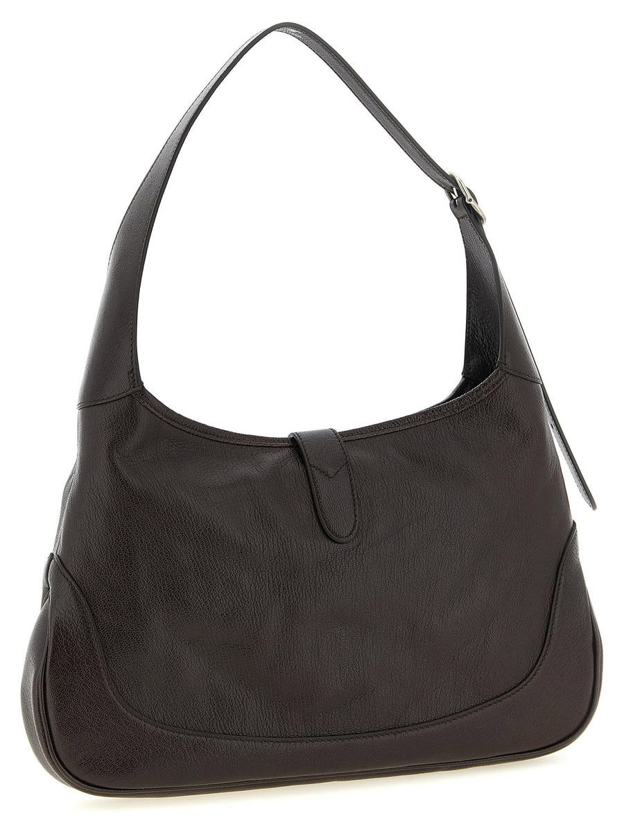 Gucci Jackie 1961 Medium Brown Hammered Goat Leather Shoulder Bag