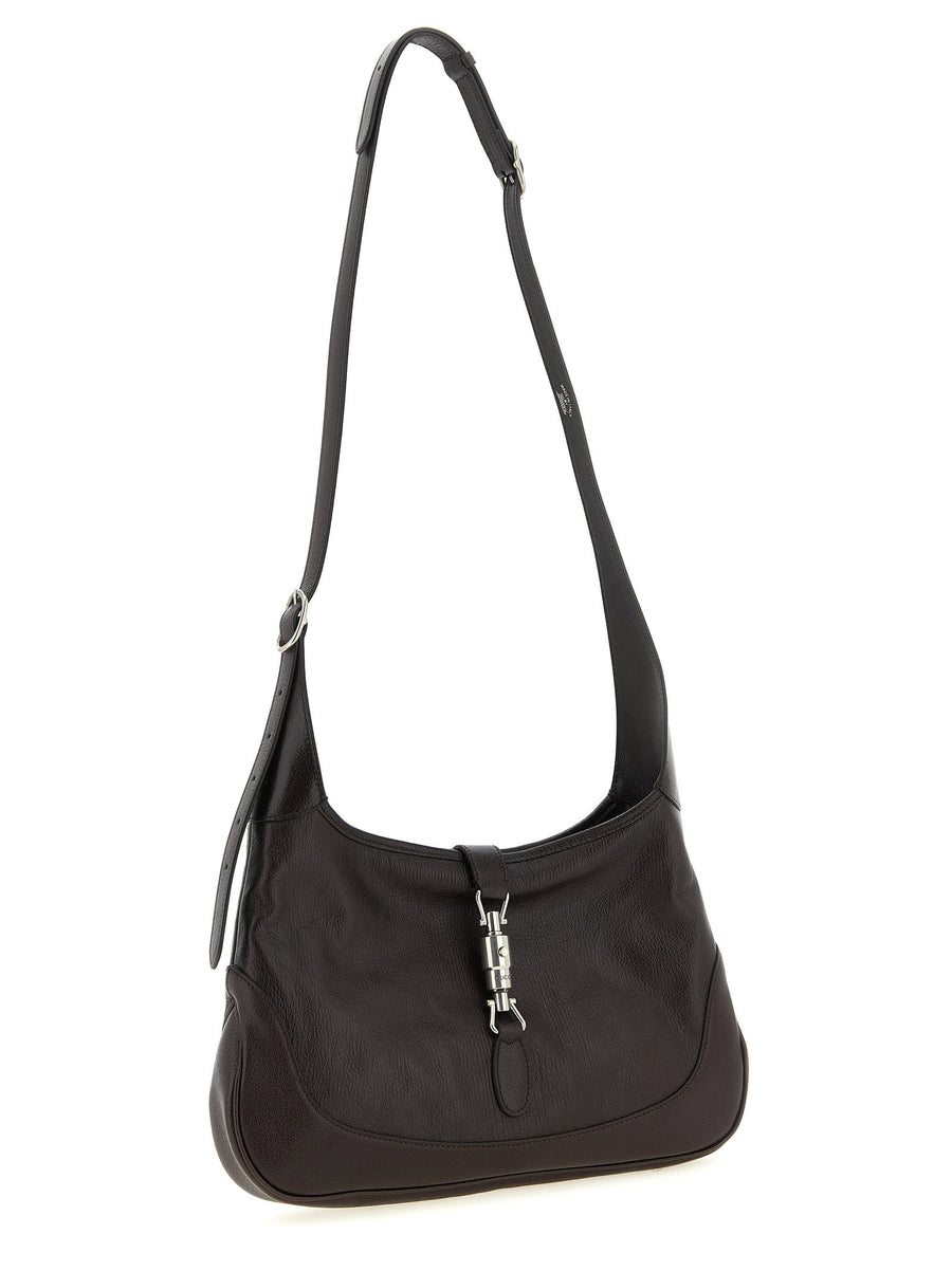 Gucci Jackie 1961 Medium Brown Hammered Goat Leather Shoulder Bag