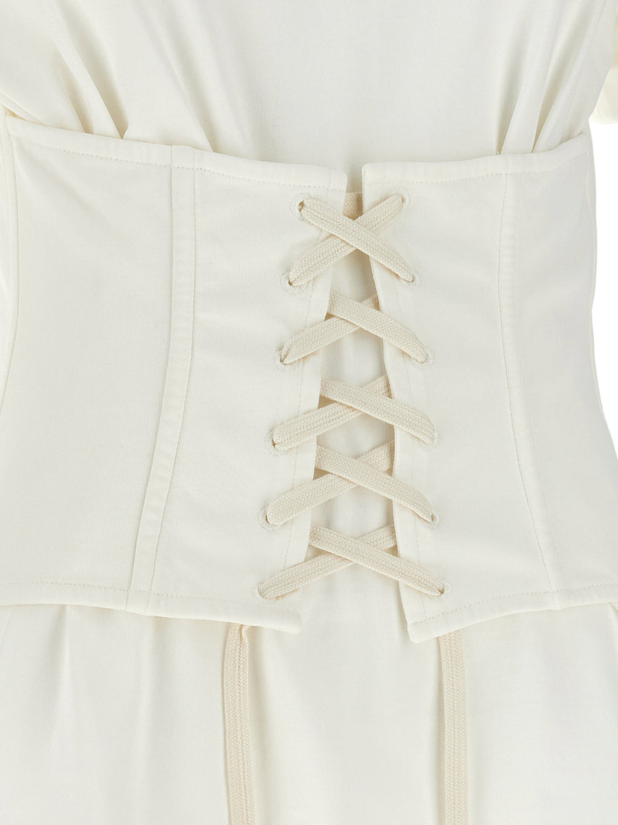 Alexander McQueen Corset T Shirt With Tie Up Laces Reversible Front Or Back Wear For Women