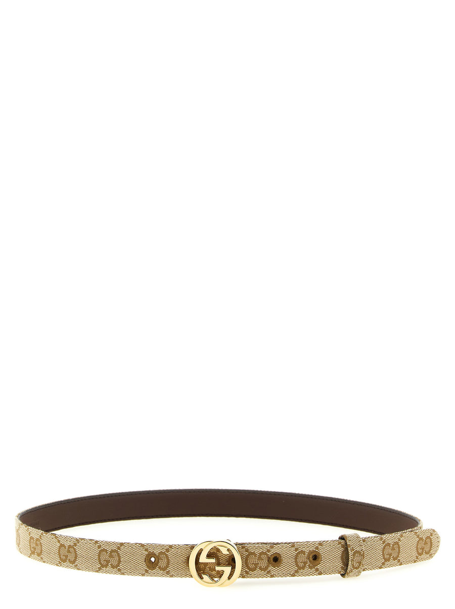 Gucci Incrocio GG Belt Beige With GG Buckle And Leather Lining