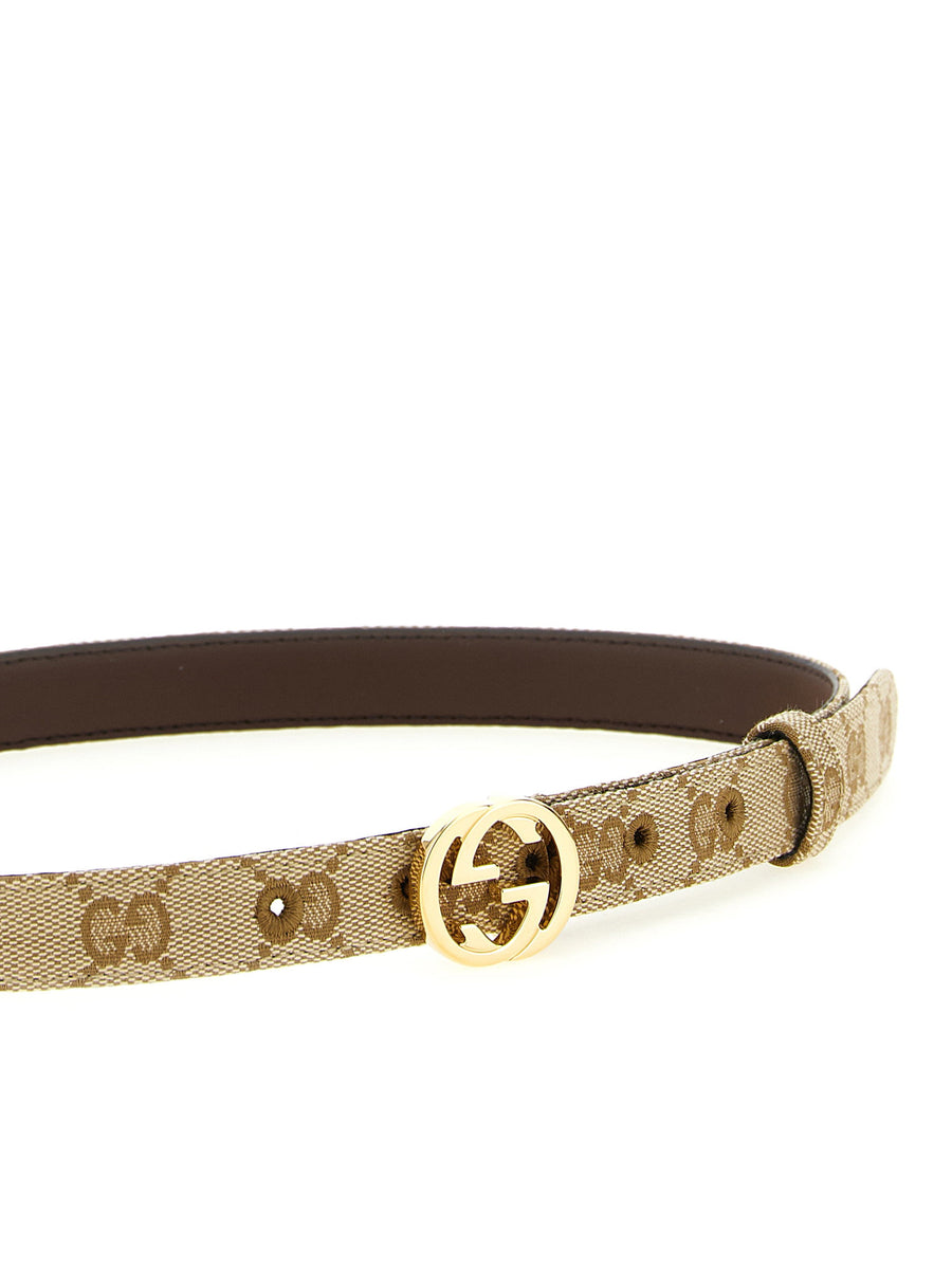 Gucci Incrocio GG Belt Beige With GG Buckle And Leather Lining