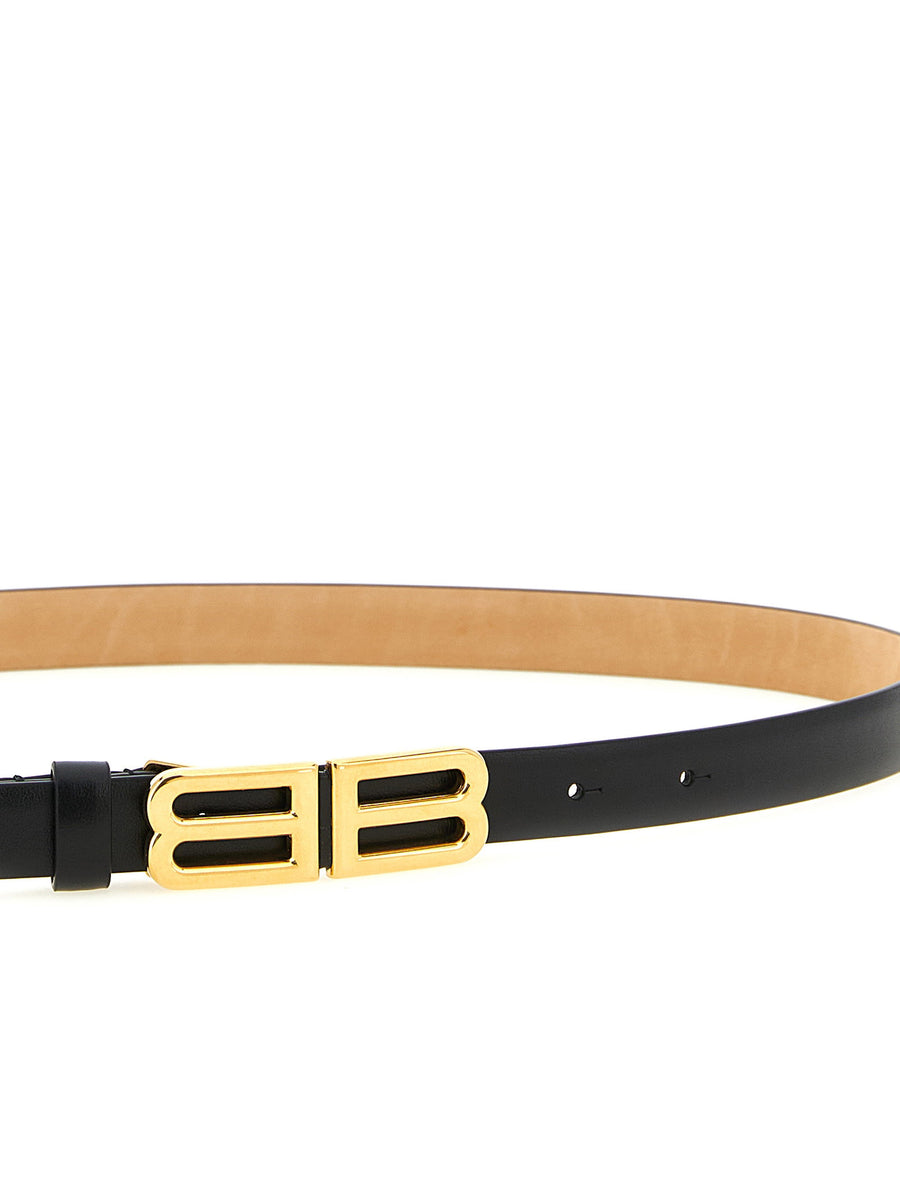 Balenciaga Bolero Bb Belt For Women Slim Calf Leather With Antiqued Buckle Signature Balenciaga Touch