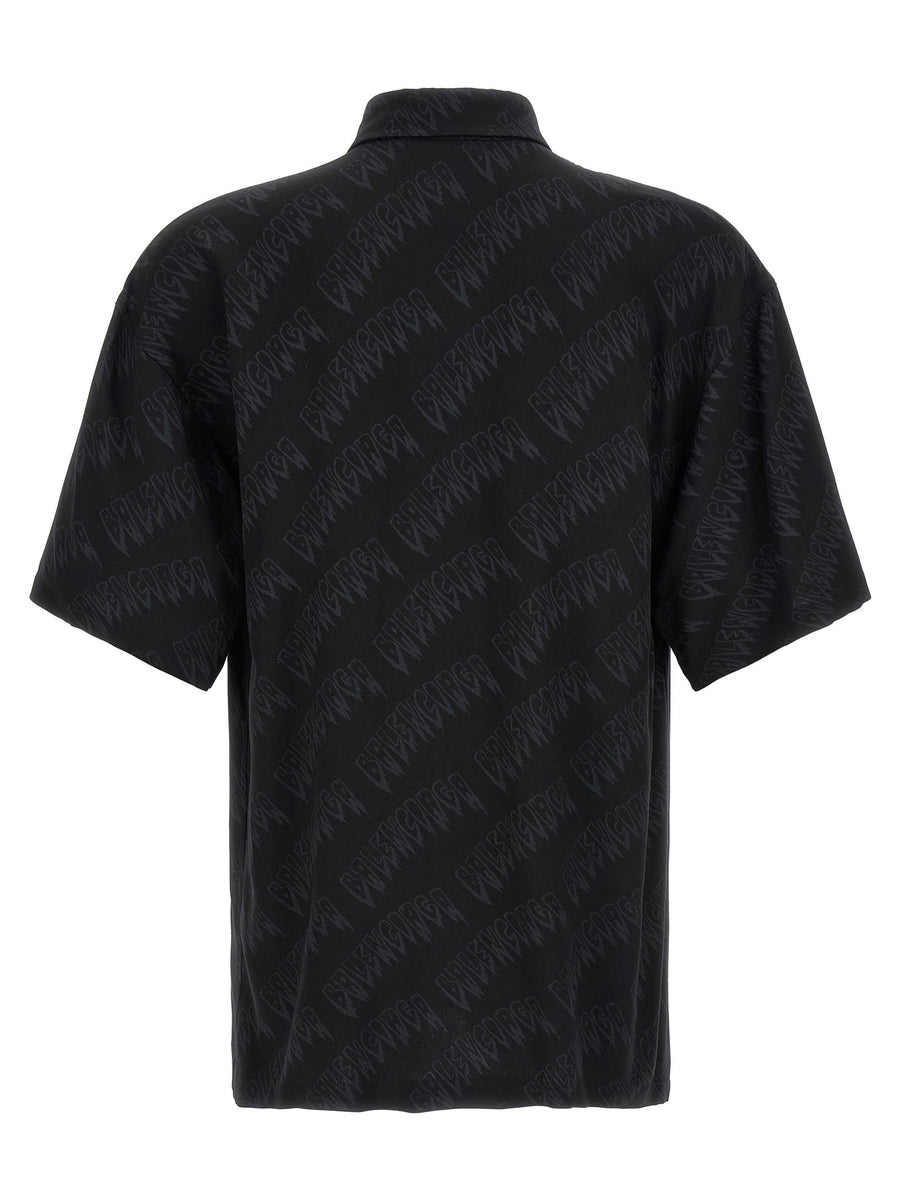 Balenciaga Logo Shirt Luxury Viscose Allover Print For Fashion Forward Women And Men