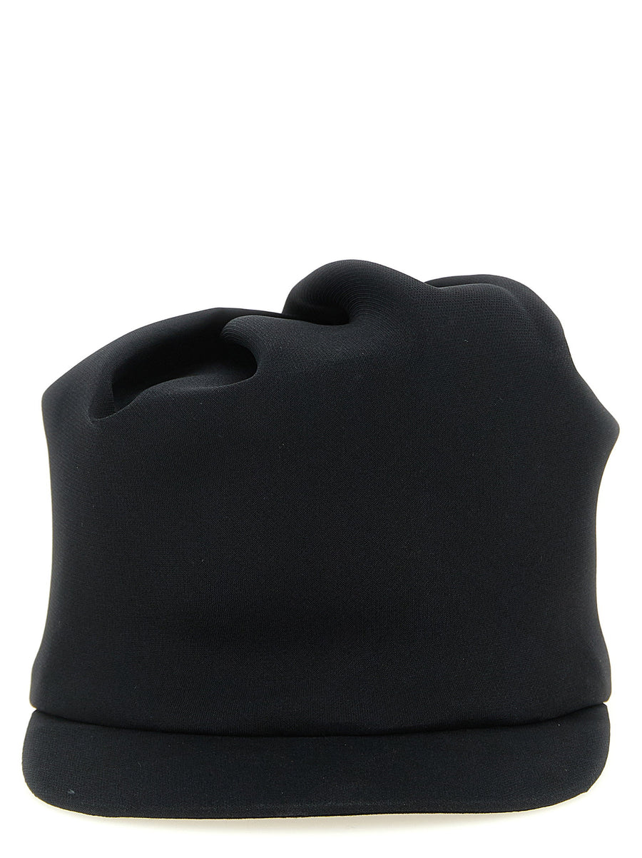 Balenciaga Silk Cap With Visor And Sculptural Rear Detail For Women Couture Luxury Headpiece