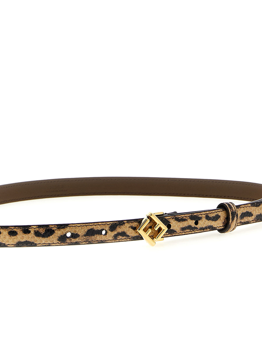 Fendi Ff Diamonds Multicolor Karung Snake Leather Belt For Women