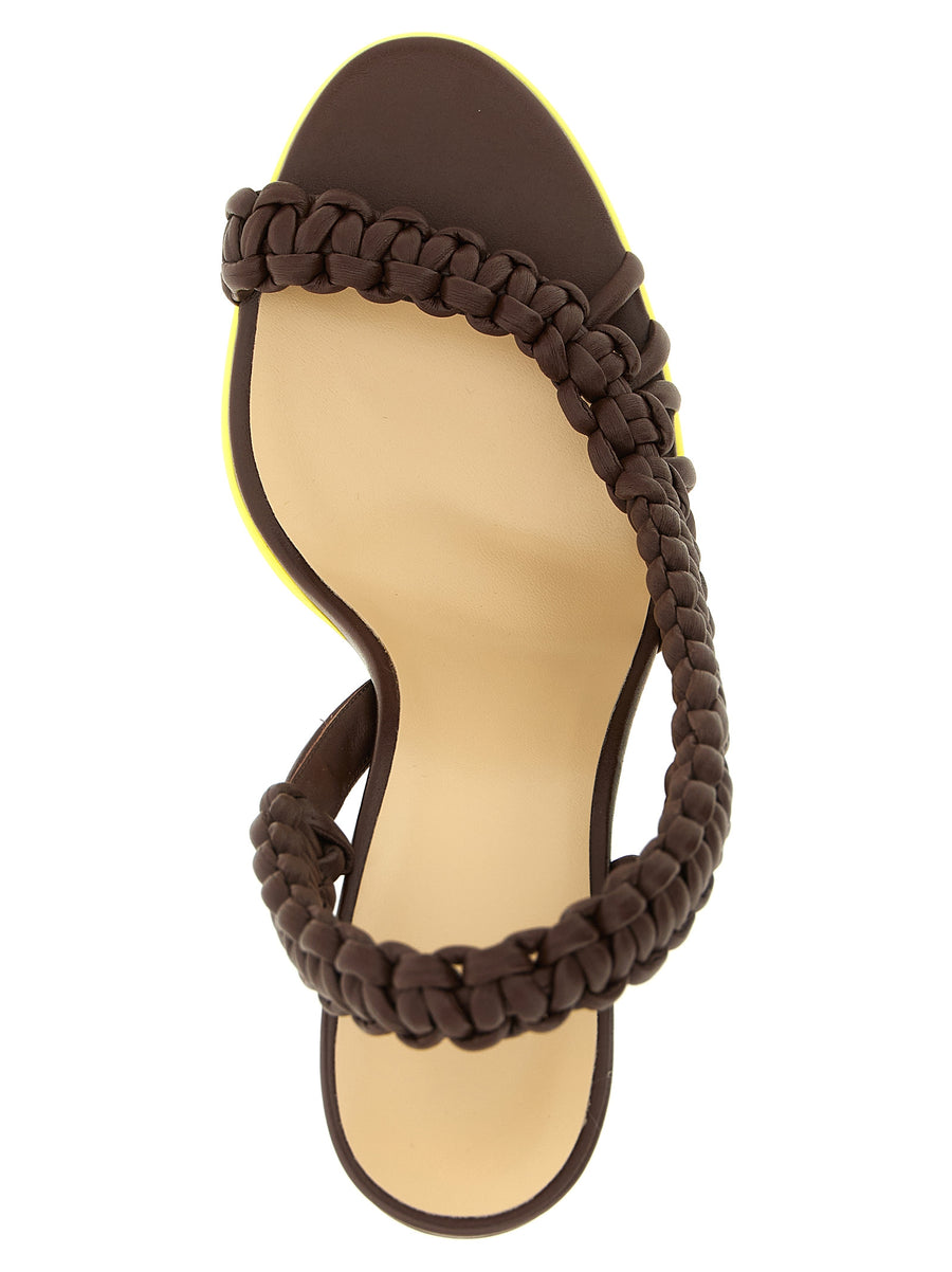 Fendi Arco Sandals Sculptural Luxury In Brown Calfskin With Handwoven Parachute Knot Detail For Women