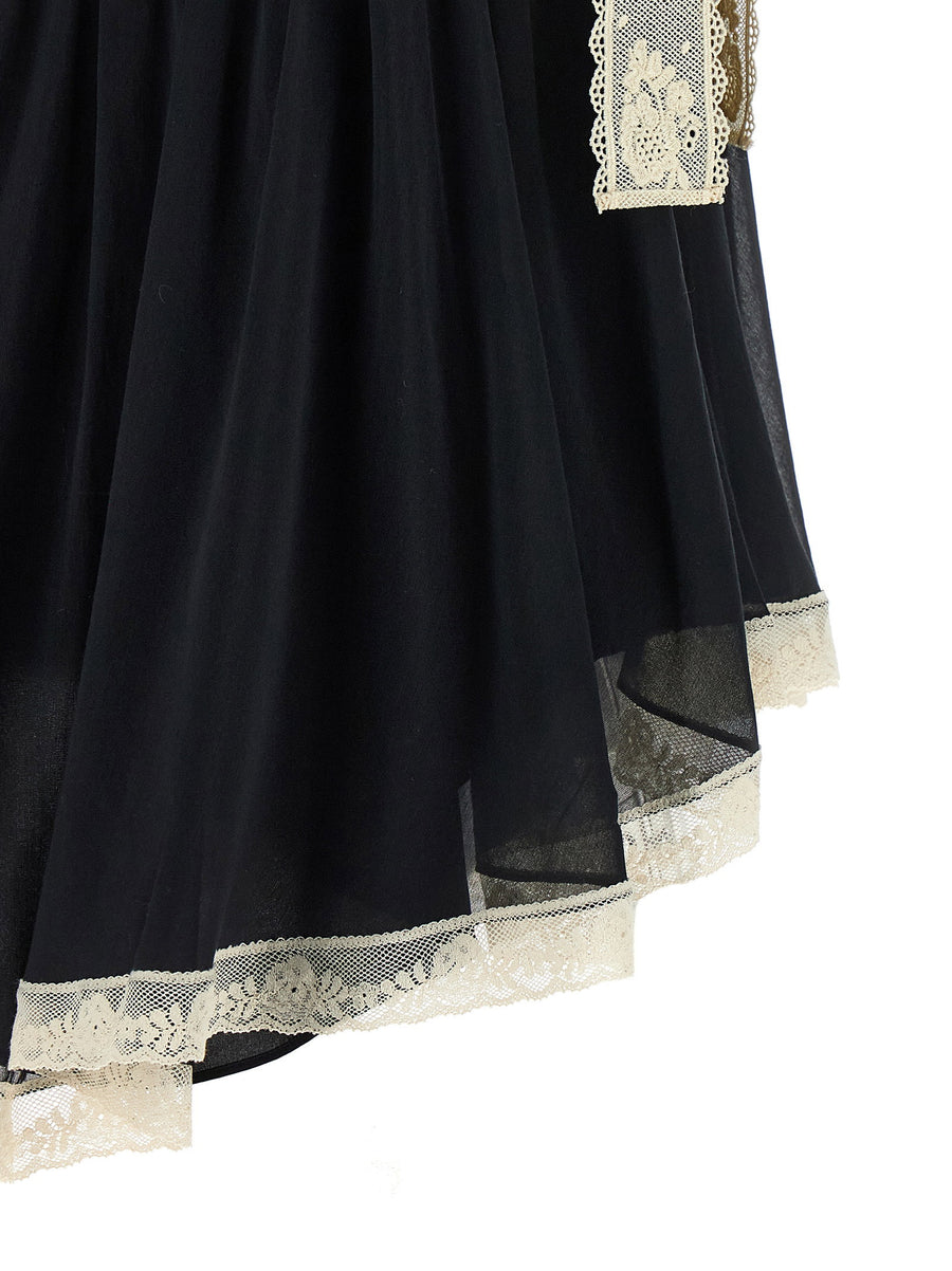 Zimmermann Roselight Cotton Silk Blend Top With Lace Inserts And Bow Straps