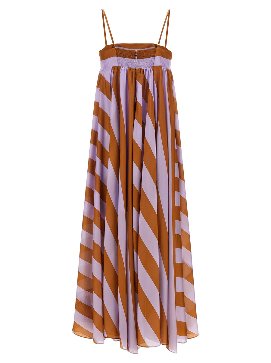 Zimmermann Indra Silk Maxi Dress For Women With Luxurious Multicolor Striped Silk Habotai And Soft Flared Silhouette