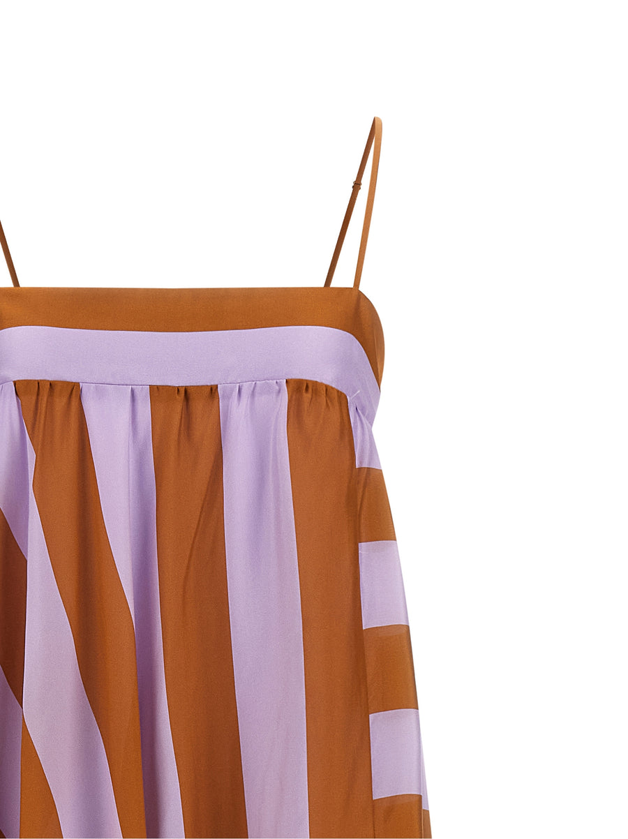 Zimmermann Indra Silk Maxi Dress For Women With Luxurious Multicolor Striped Silk Habotai And Soft Flared Silhouette