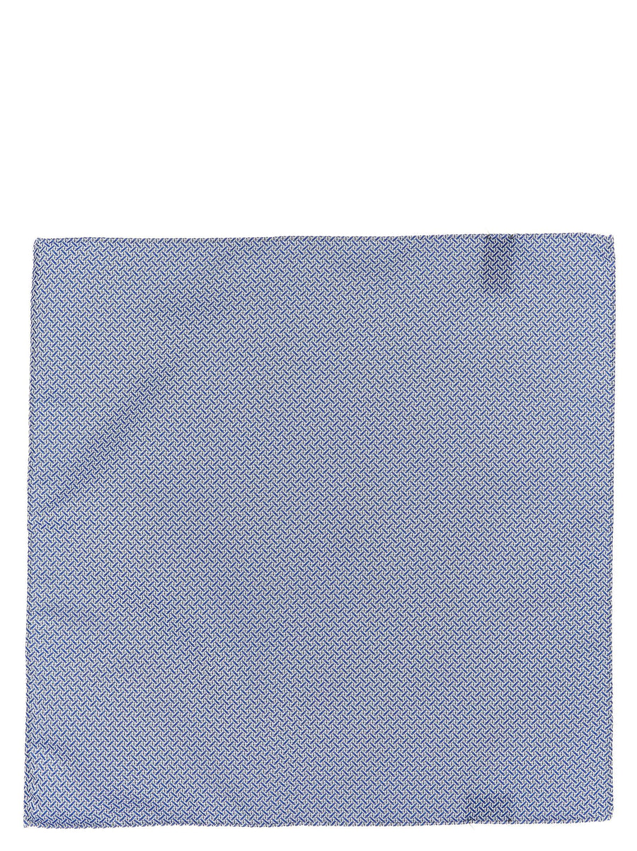 Pal Zileri Linea Cerimonia Pocket Clutch For Men Blue Patterned Fabric Luxury Evening Bag