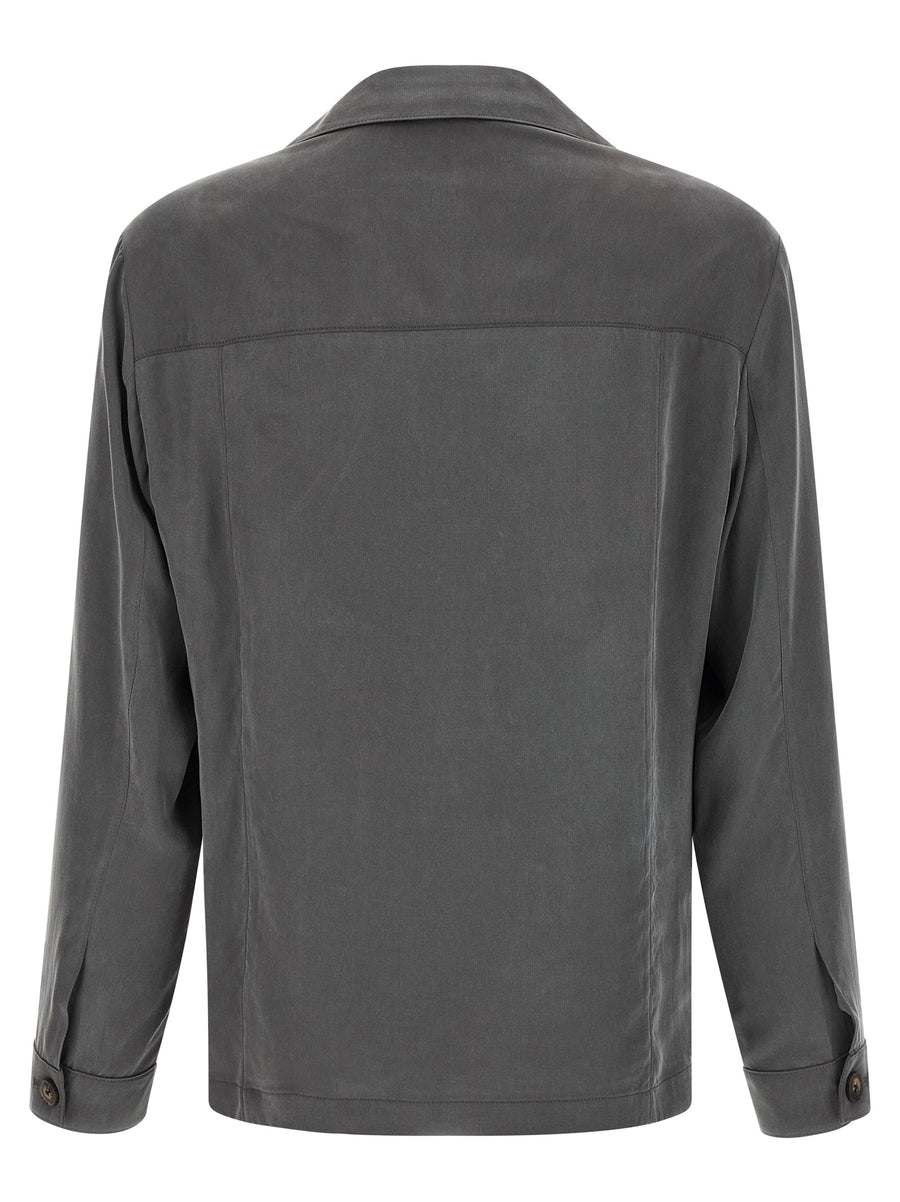 Pal Zileri Capsule Overshirt Gray Lyocell Lightweight Unlined Jacket For Men Spring Summer 2026