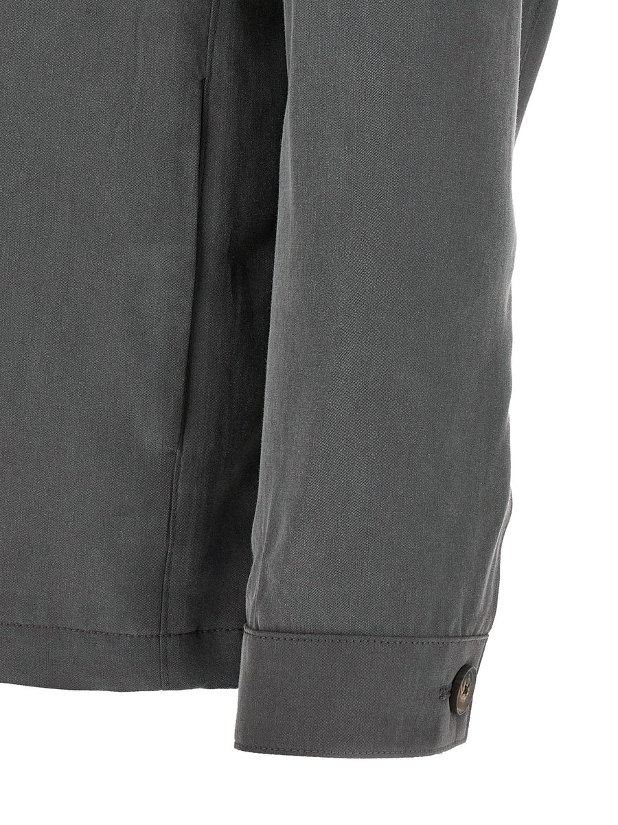 Pal Zileri Capsule Overshirt Gray Lyocell Lightweight Unlined Jacket For Men Spring Summer 2026