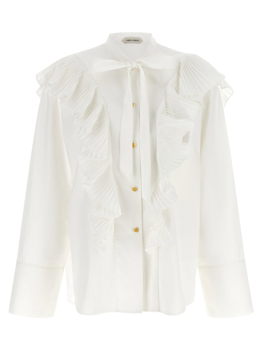 Alberta Ferretti Pleated Ruffle Shirt