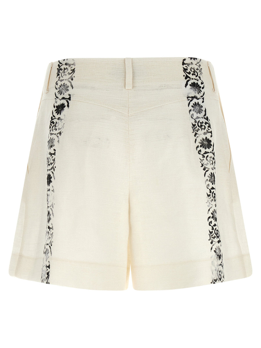 Alberta Ferretti Fortuny Linen Shorts